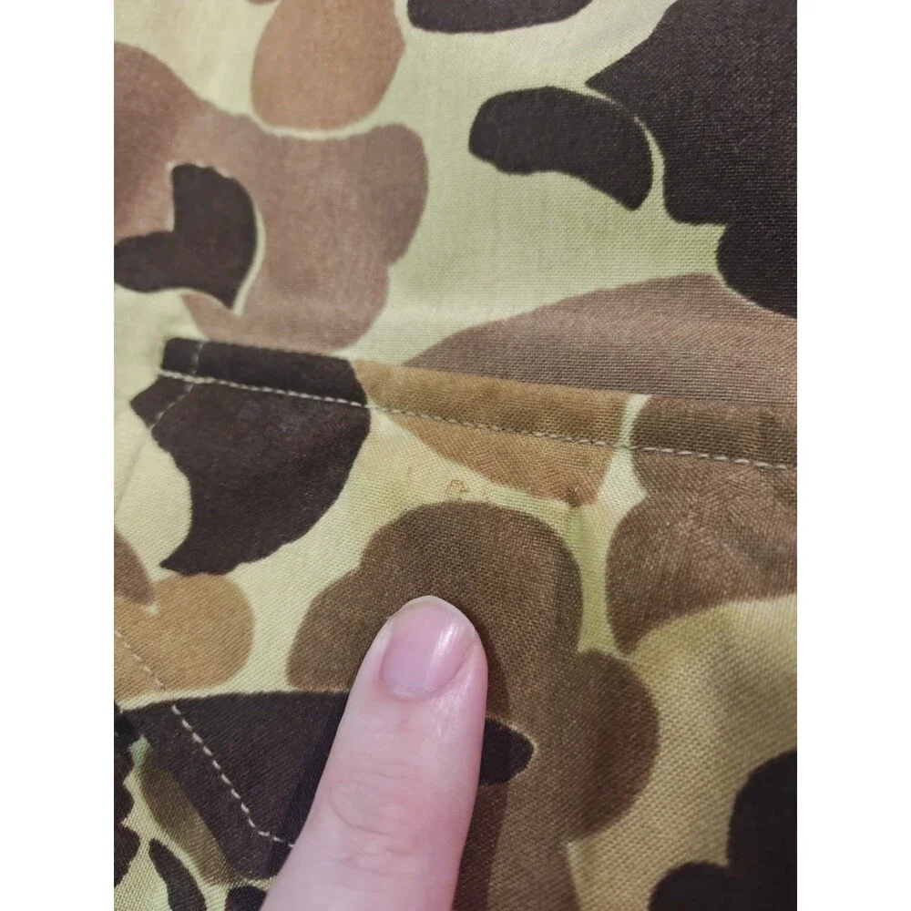 VTG Cabela's Duck Camo Goretex Heavy Hooded Hunting Jacket Mens Large USA Made